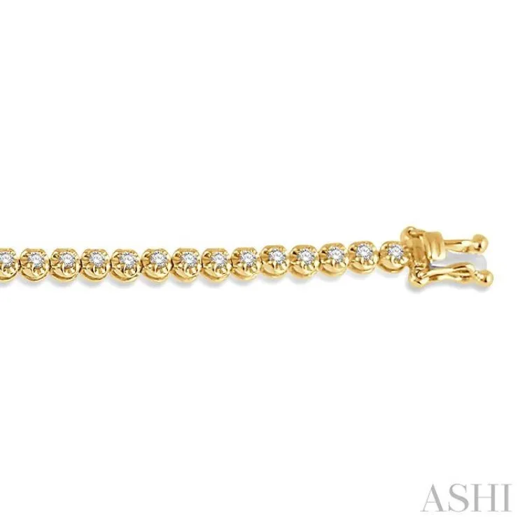 1 ctw Round Cut Diamond Illusion Bracelet in 14K Yellow Gold