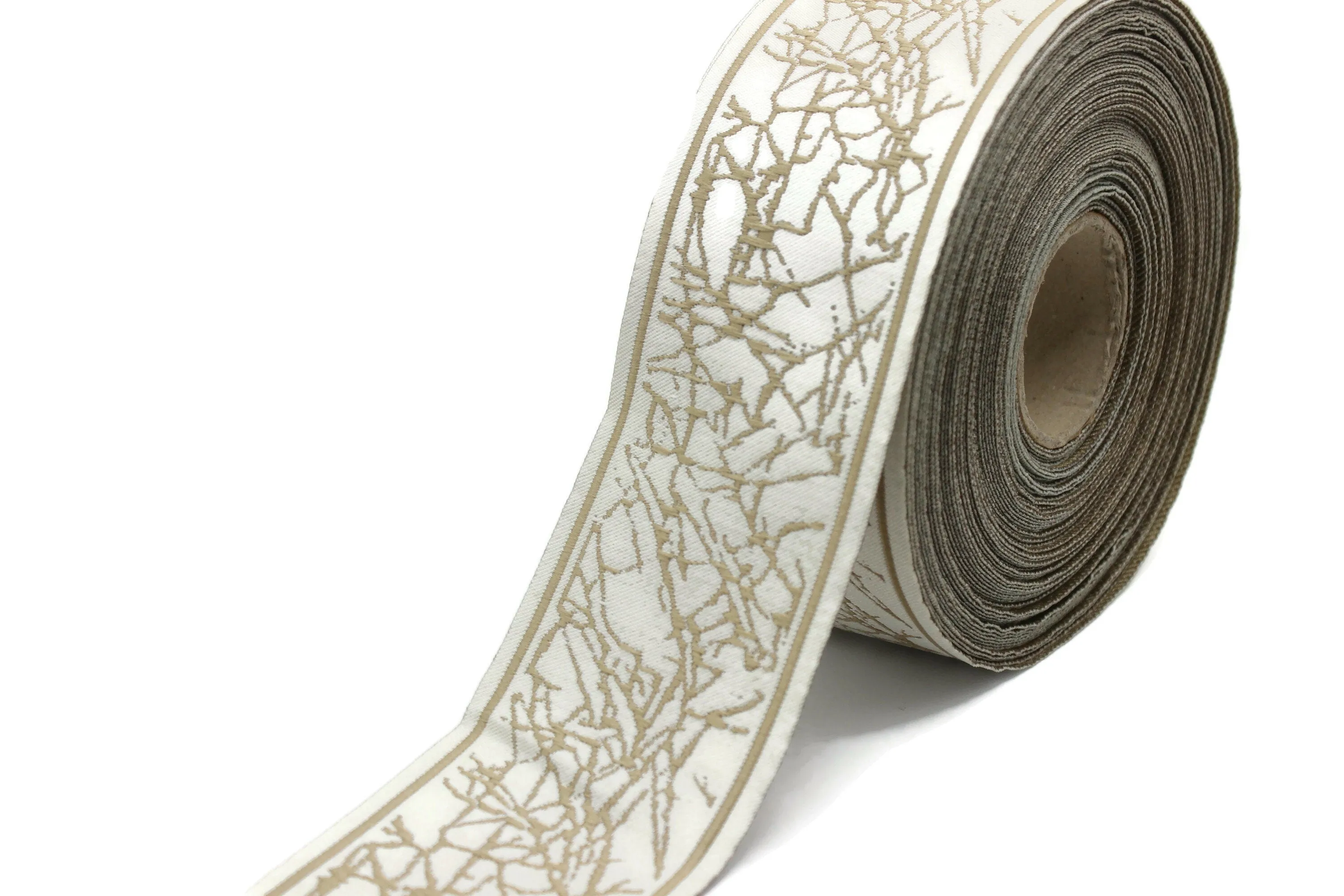 2.75" Roots Embroidered Drapery Trims, 70mm Jacquard Trims, Sewing Trim, Curtain trims, Jacquard Ribbons, Drapery Banding 70031 C10