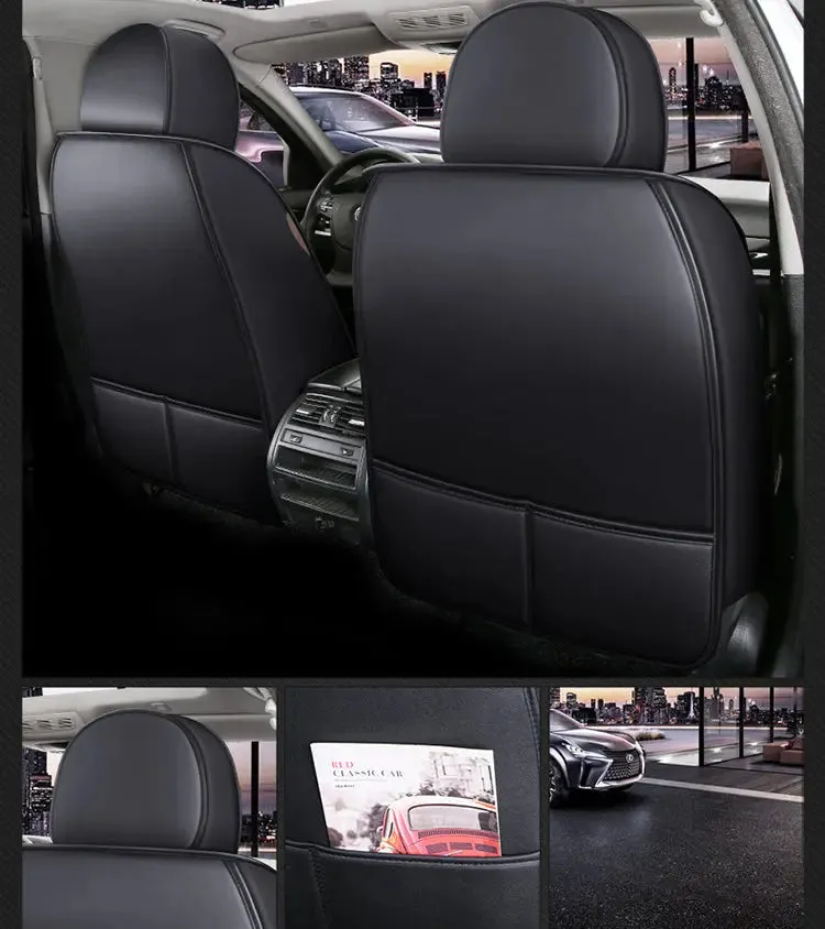 3D Seats Car Covers Automobiles Seat Covers Protector  PU Leather Front and Rear Full Set Universal Car Seat Cover