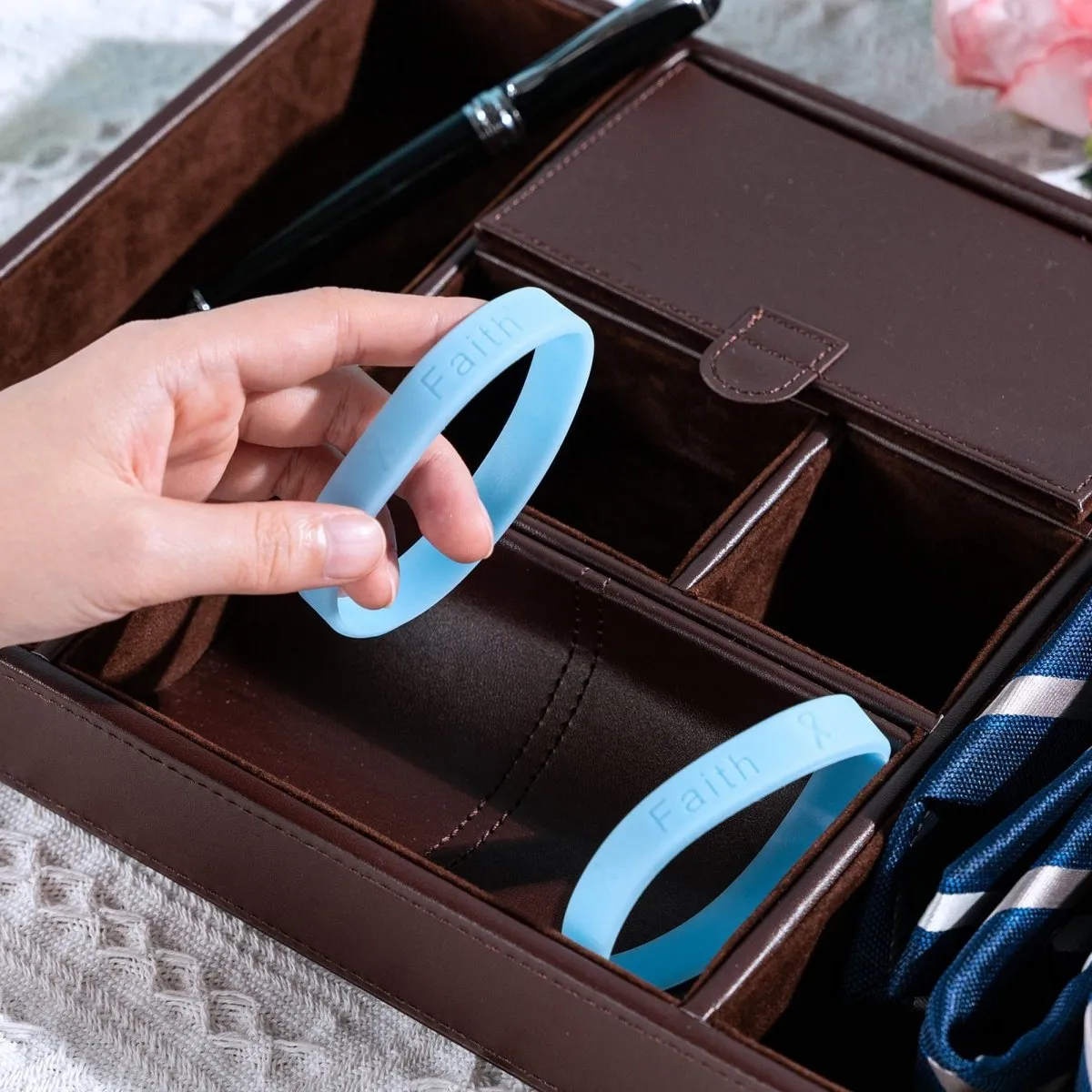 Adult Light Blue Silicone Bracelet Wristbands