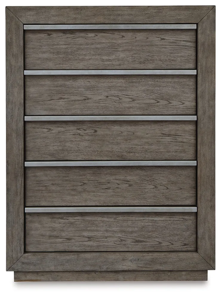 Anibecca Queen Bookcase Bed with Mirrored Dresser, Chest and Nightstand