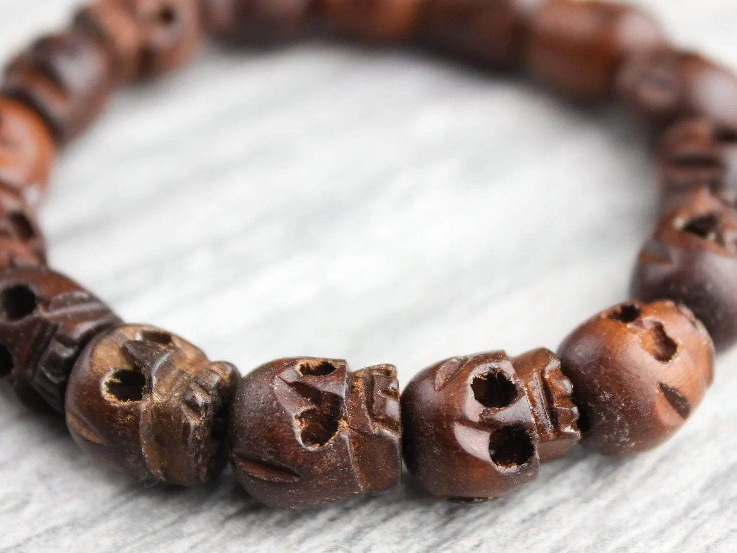 Bold Carved Skulls Bracelet