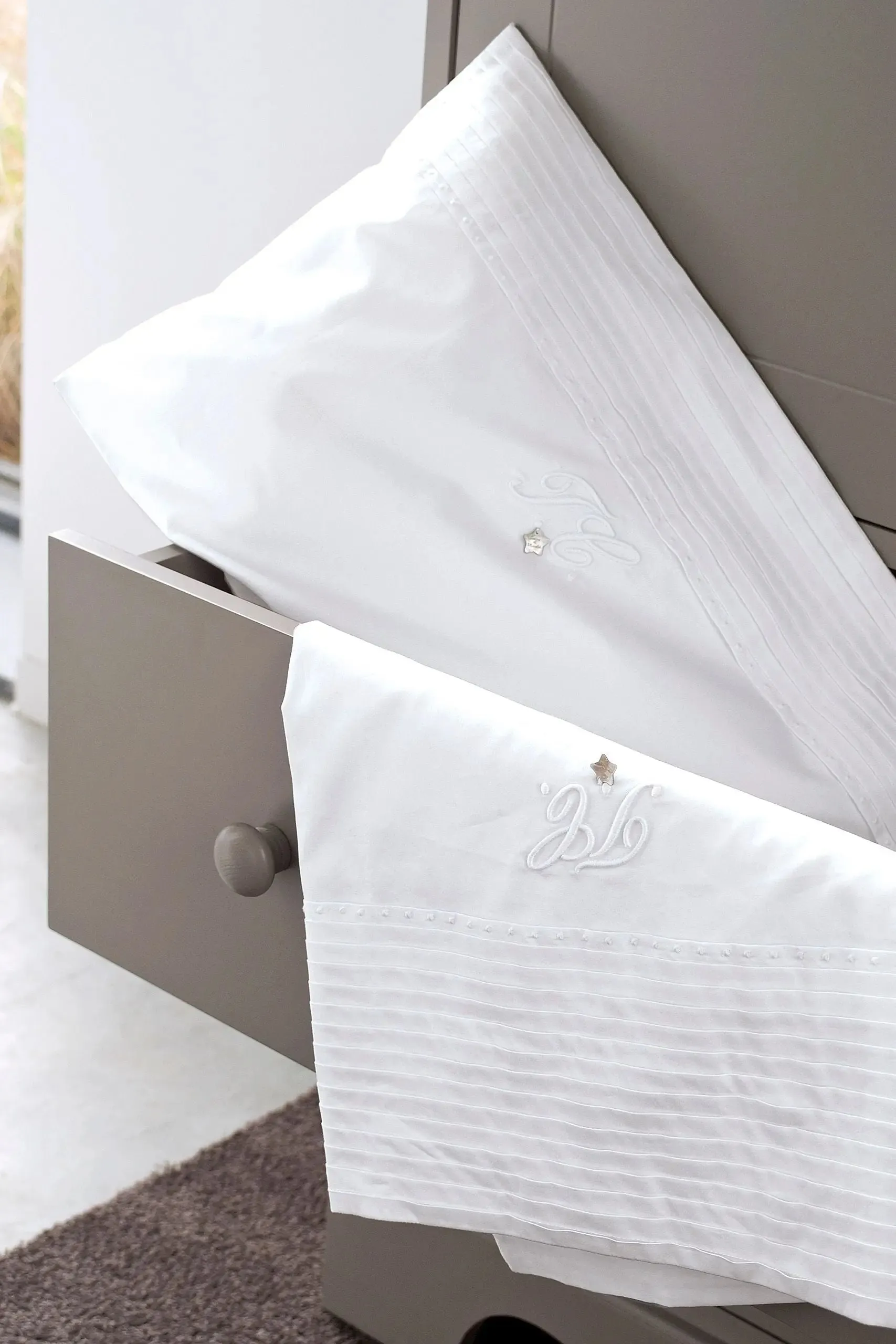 Cotbed duvet cover "monogramme" white *