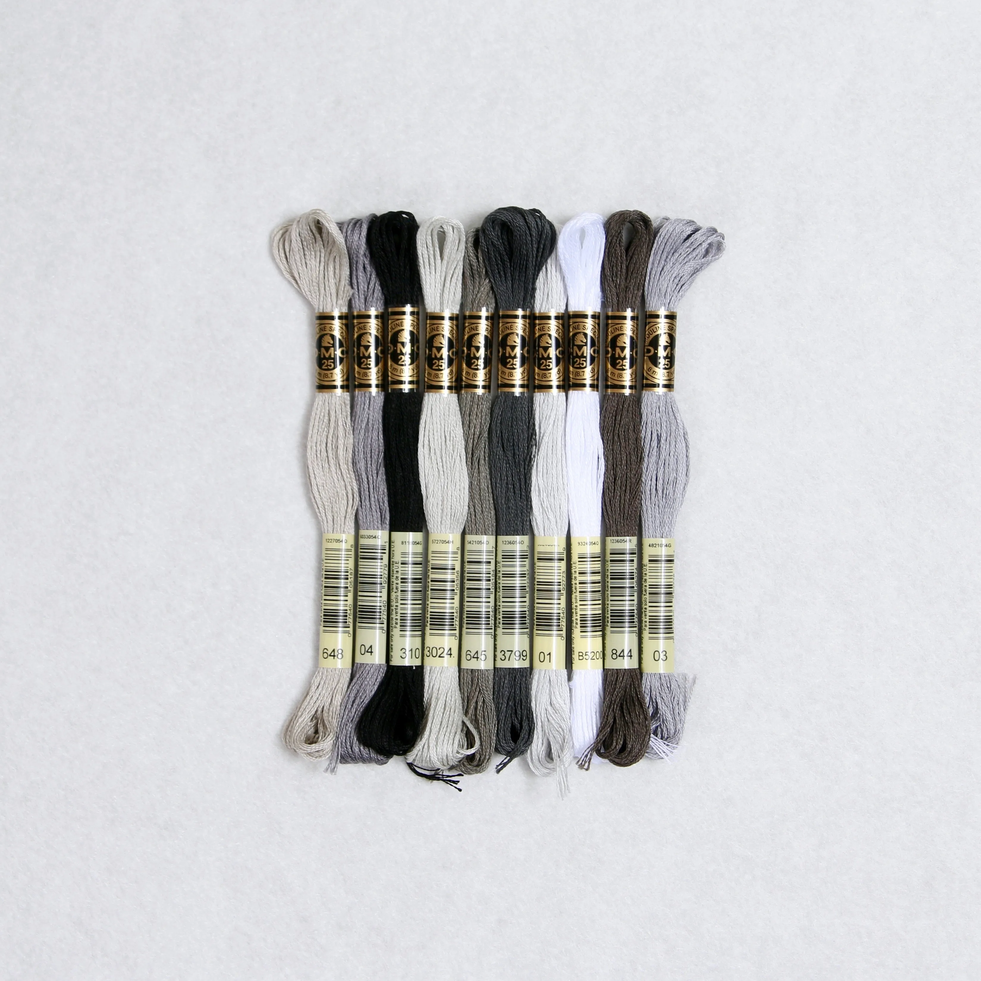 DMC Embroidery Floss, Grey Palette