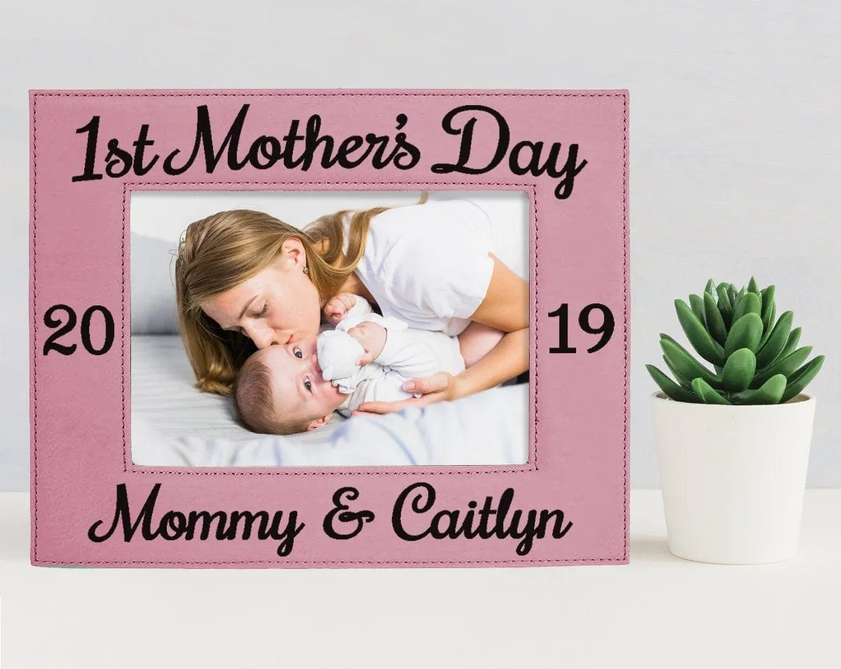 First Mother's Day Personalize 5x7 Photo Frame Gift from Daughter Son for Mothers Birthday 1st Mother's Day from Son Baby Husband for Mom