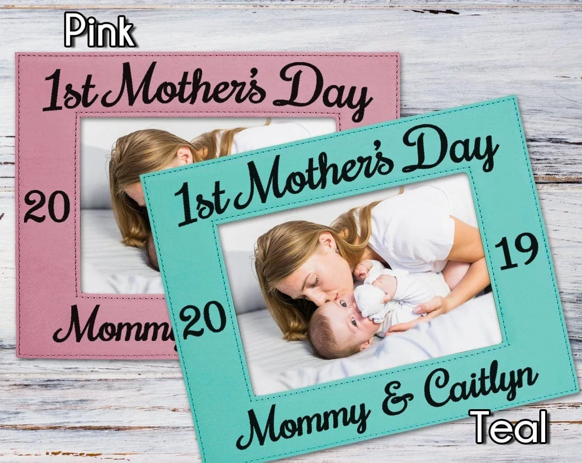First Mother's Day Personalize 5x7 Photo Frame Gift from Daughter Son for Mothers Birthday 1st Mother's Day from Son Baby Husband for Mom