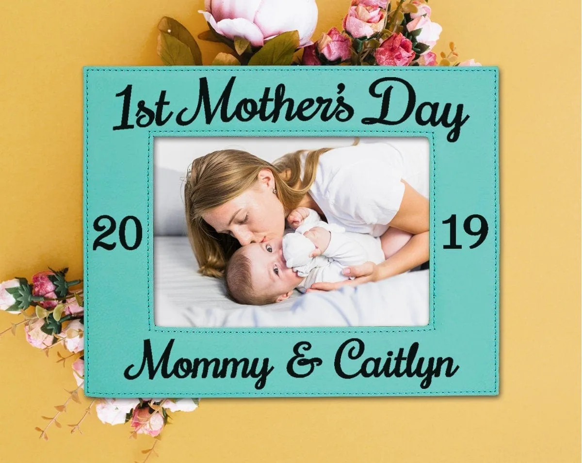 First Mother's Day Personalize 5x7 Photo Frame Gift from Daughter Son for Mothers Birthday 1st Mother's Day from Son Baby Husband for Mom