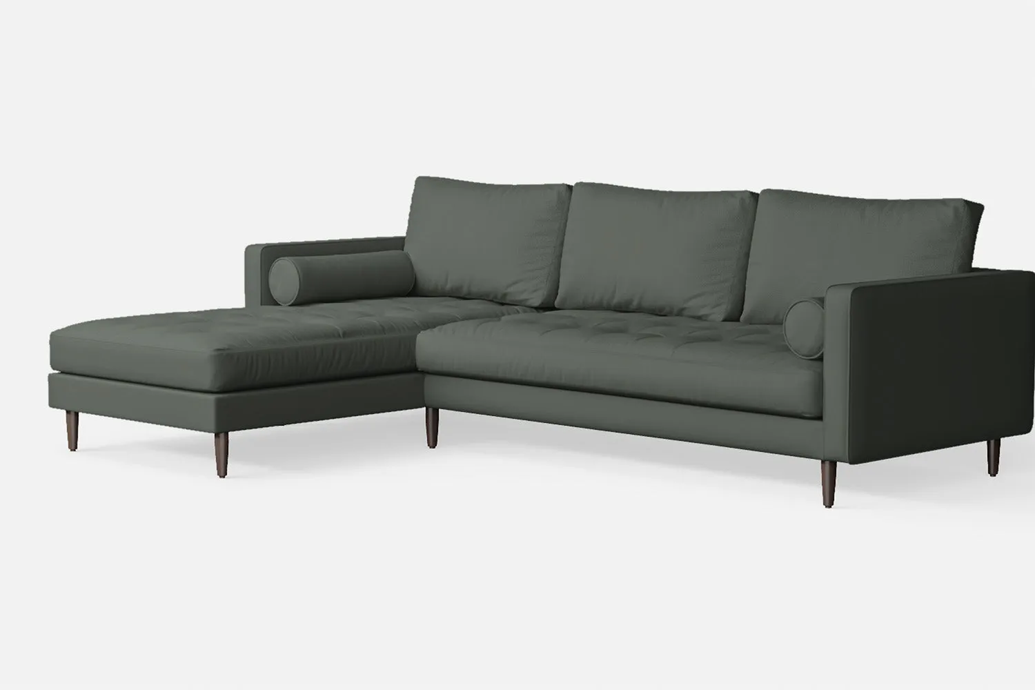 Gela 3 Seater Left Hand Facing Chaise Lounge Corner Sofa Lush Leather