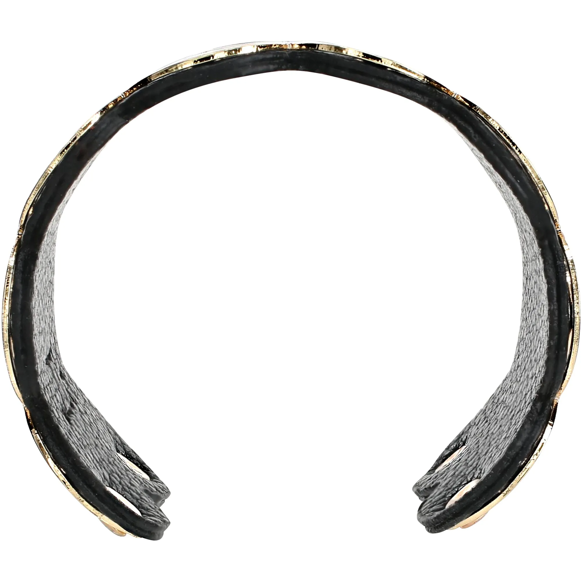Gold & Black 1.75" Geometric Cuff Bracelet