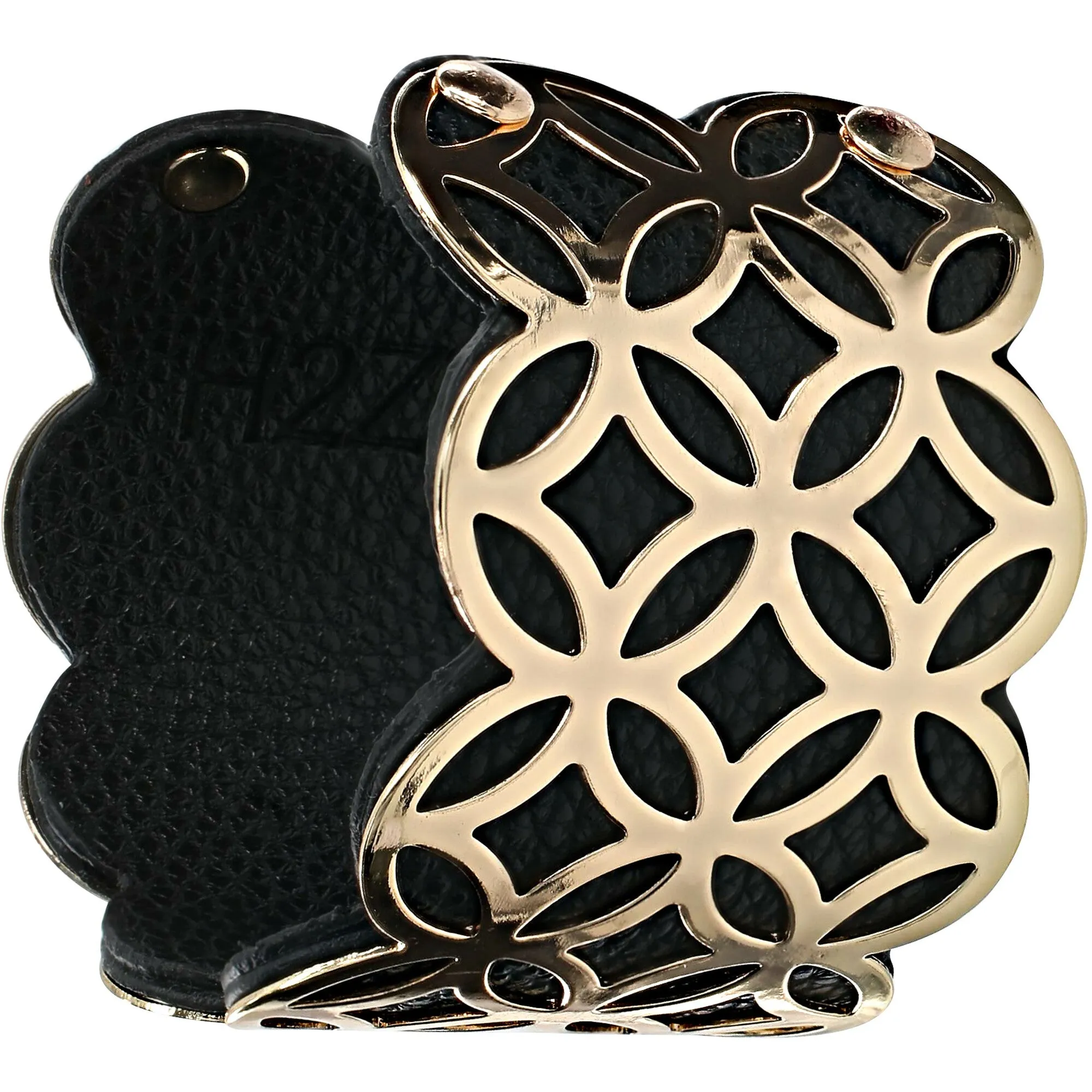 Gold & Black 1.75" Geometric Cuff Bracelet