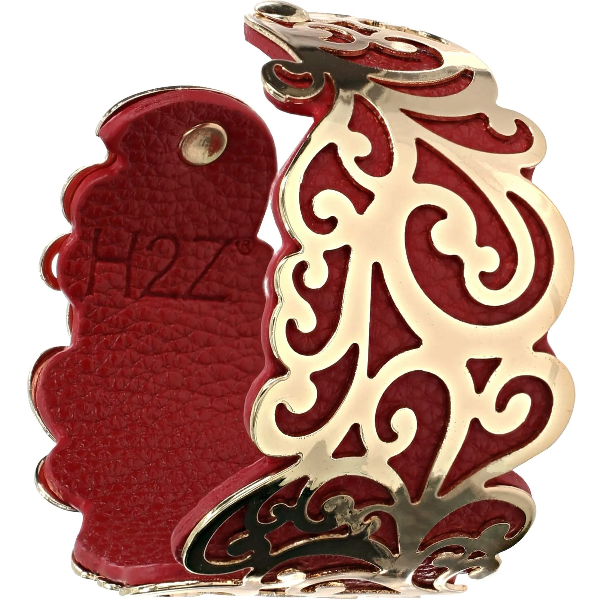 Gold & Red 1.5" Flourish Cuff Bracelet