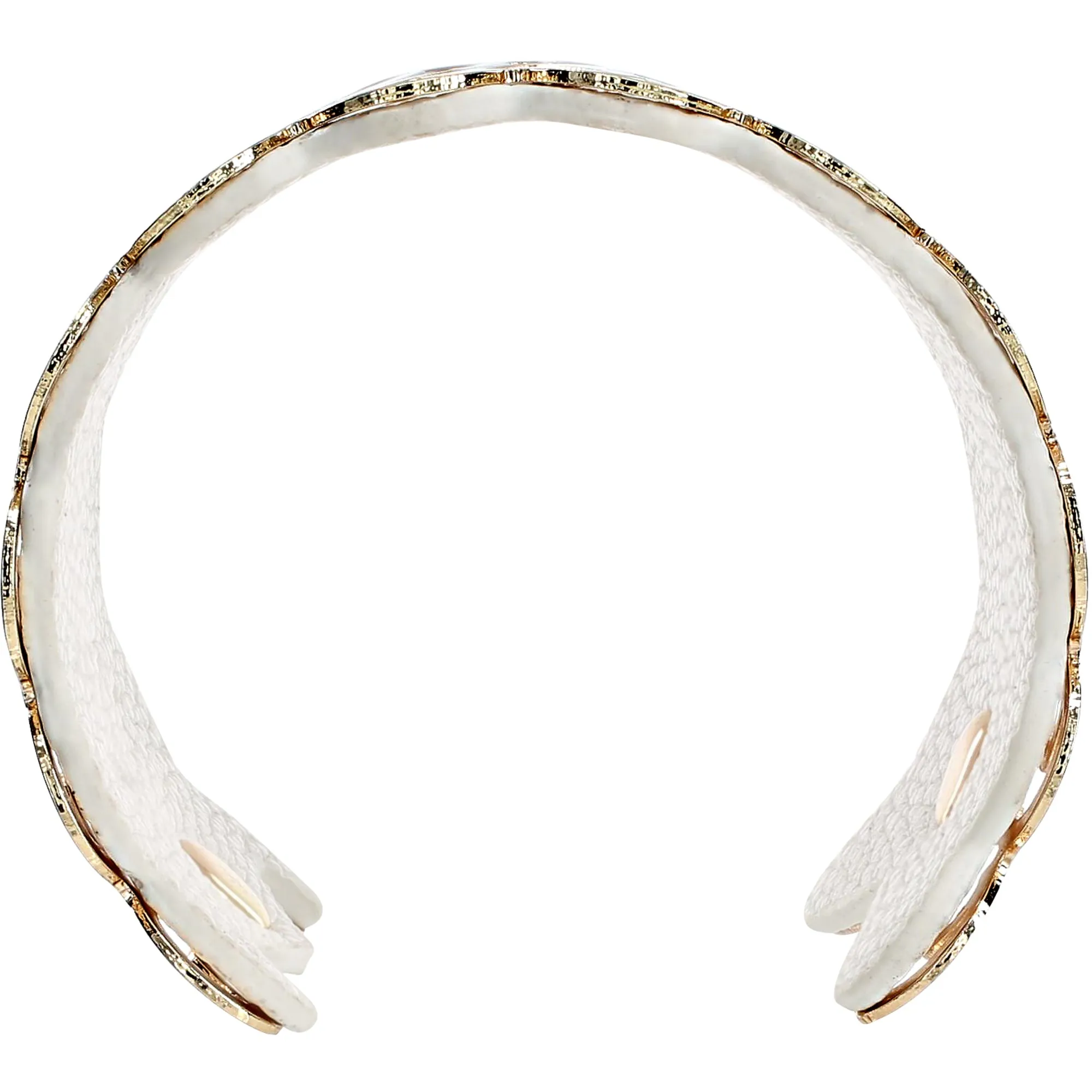 Gold & White 2" Infinity Cuff Bracelet