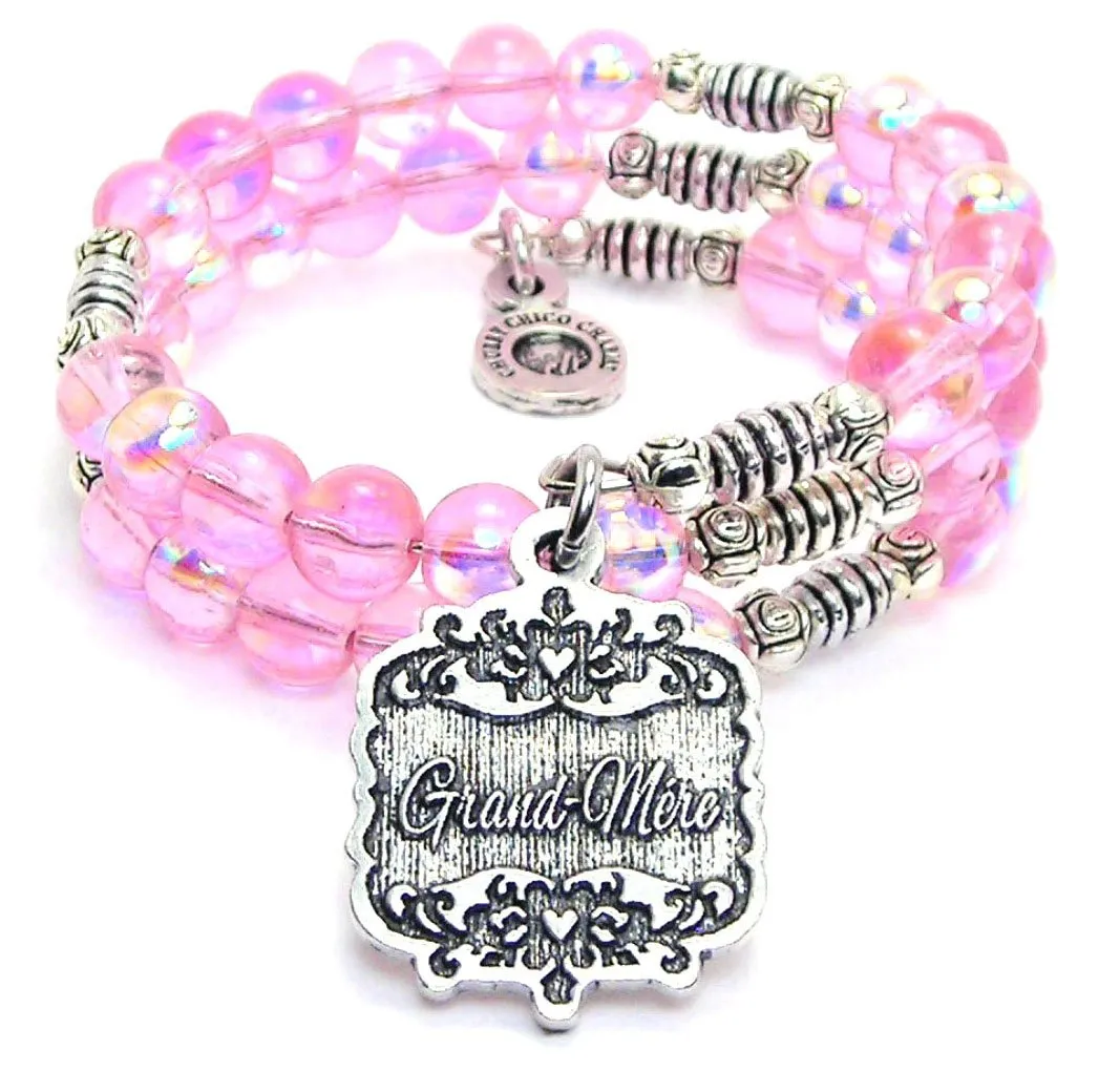 Grand Mere Victorian Scroll Sea Siren Ocean Glass Wrap Bracelet