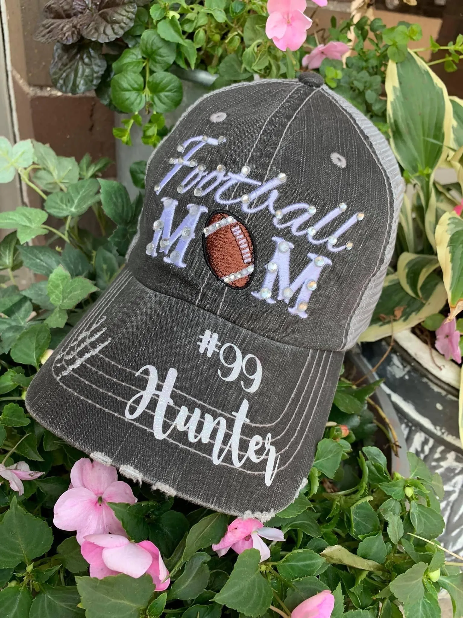 Hats Sports Boat Barn Racing Camping Lake Personalized Football mom hat Embroidered distressed womens trucker cap SHIPS in 2-3 days