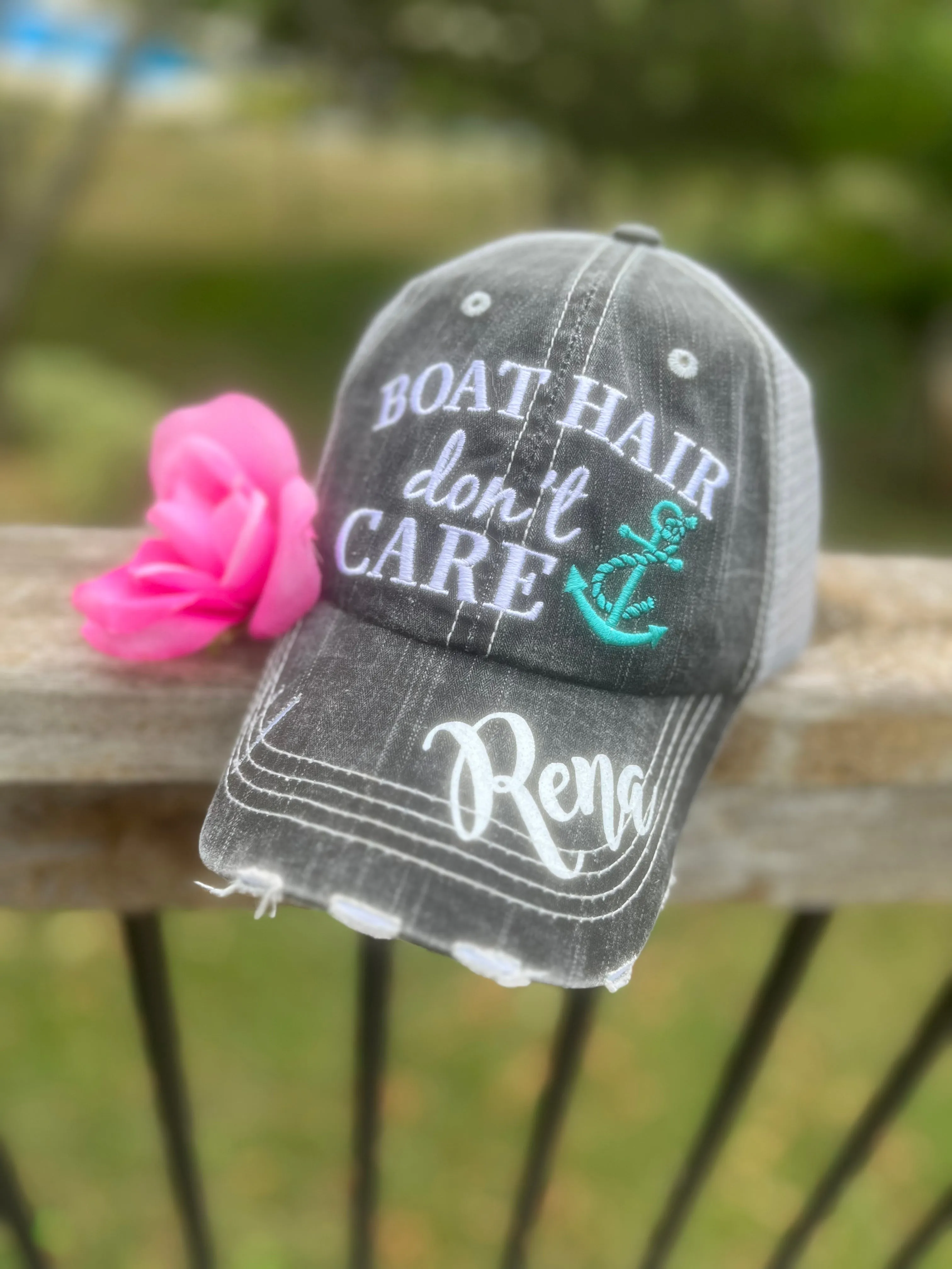 Hats Sports Boat Barn Racing Camping Lake Personalized Football mom hat Embroidered distressed womens trucker cap SHIPS in 2-3 days