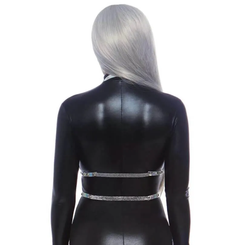 Iridescent Studded Vinyl Body Harness