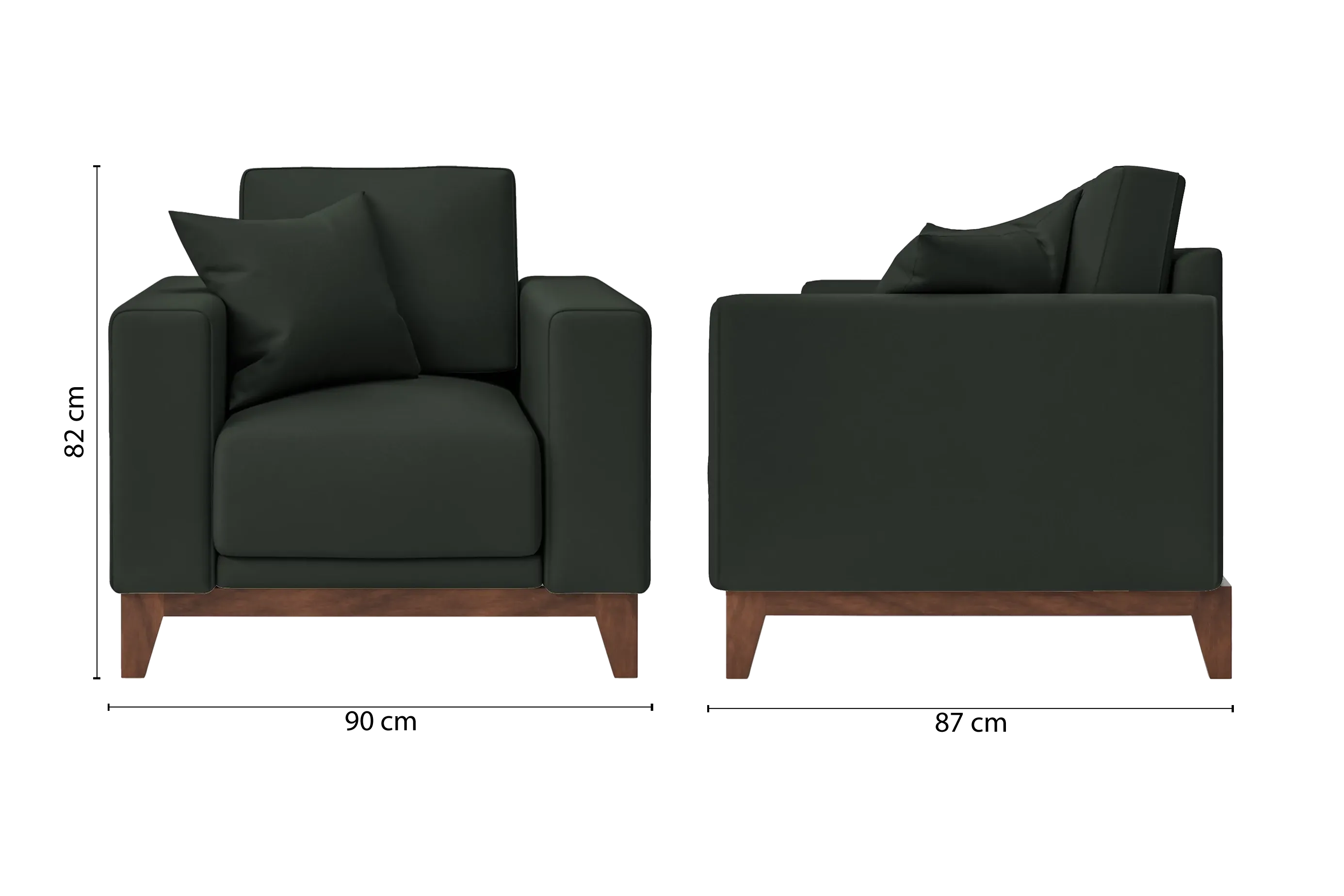 Lucca Armchair Green Leather
