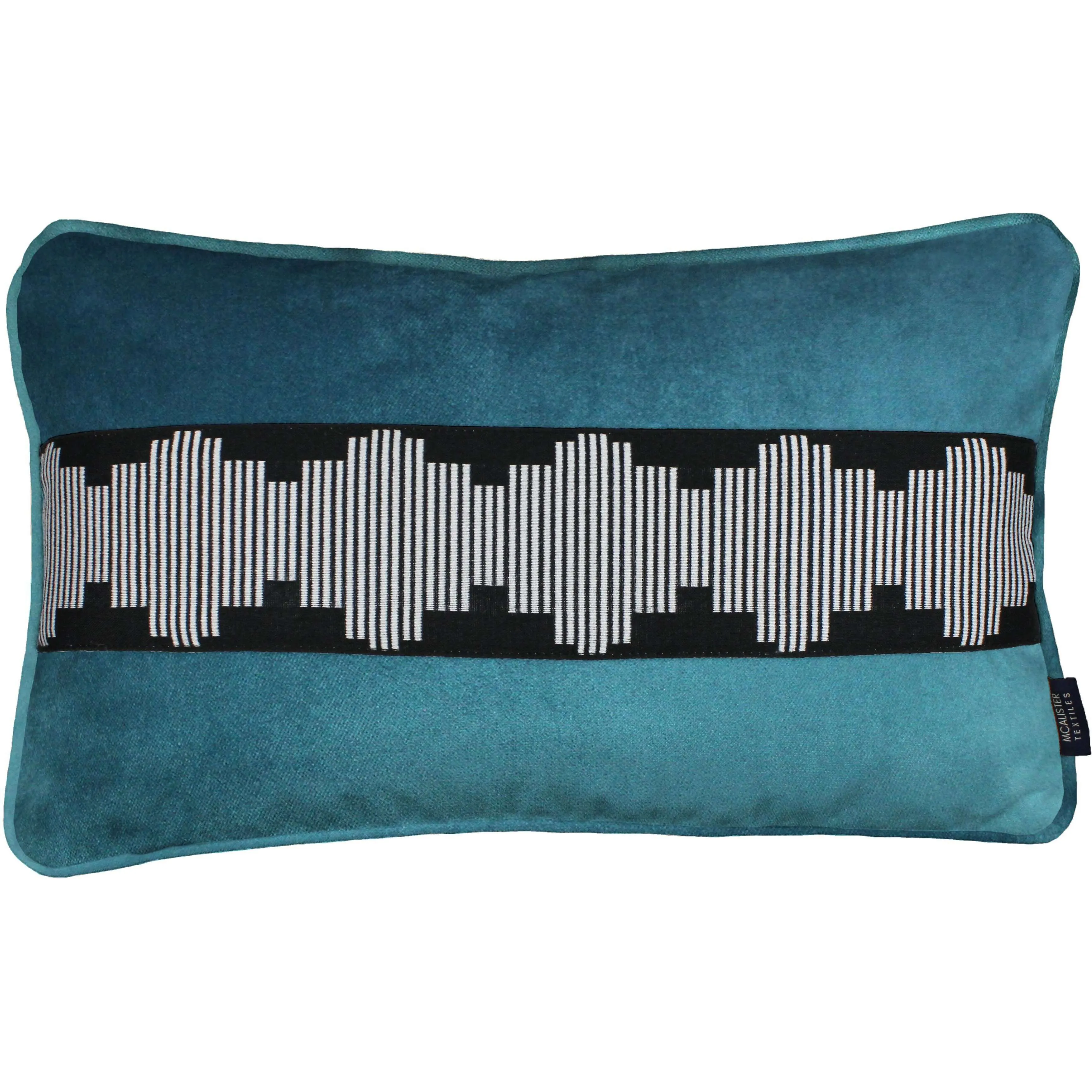 Maya Striped Blue Teal Velvet Pillow