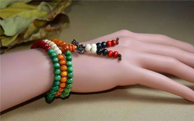 Natural Sandalwood Buddhist Wood Prayer Bracelet