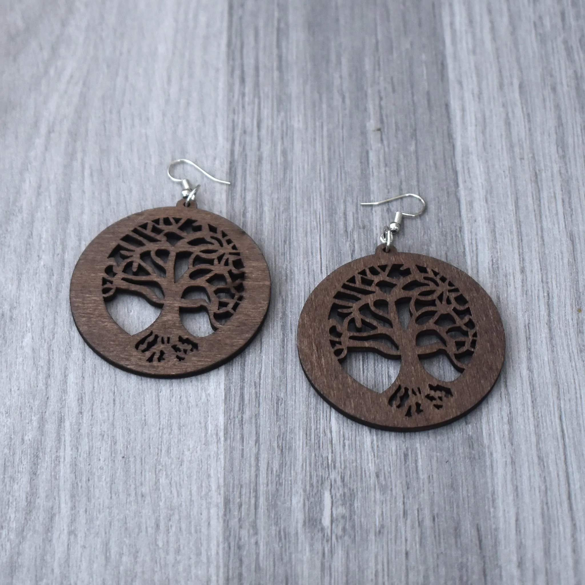 Tree of Life Wooden Earring