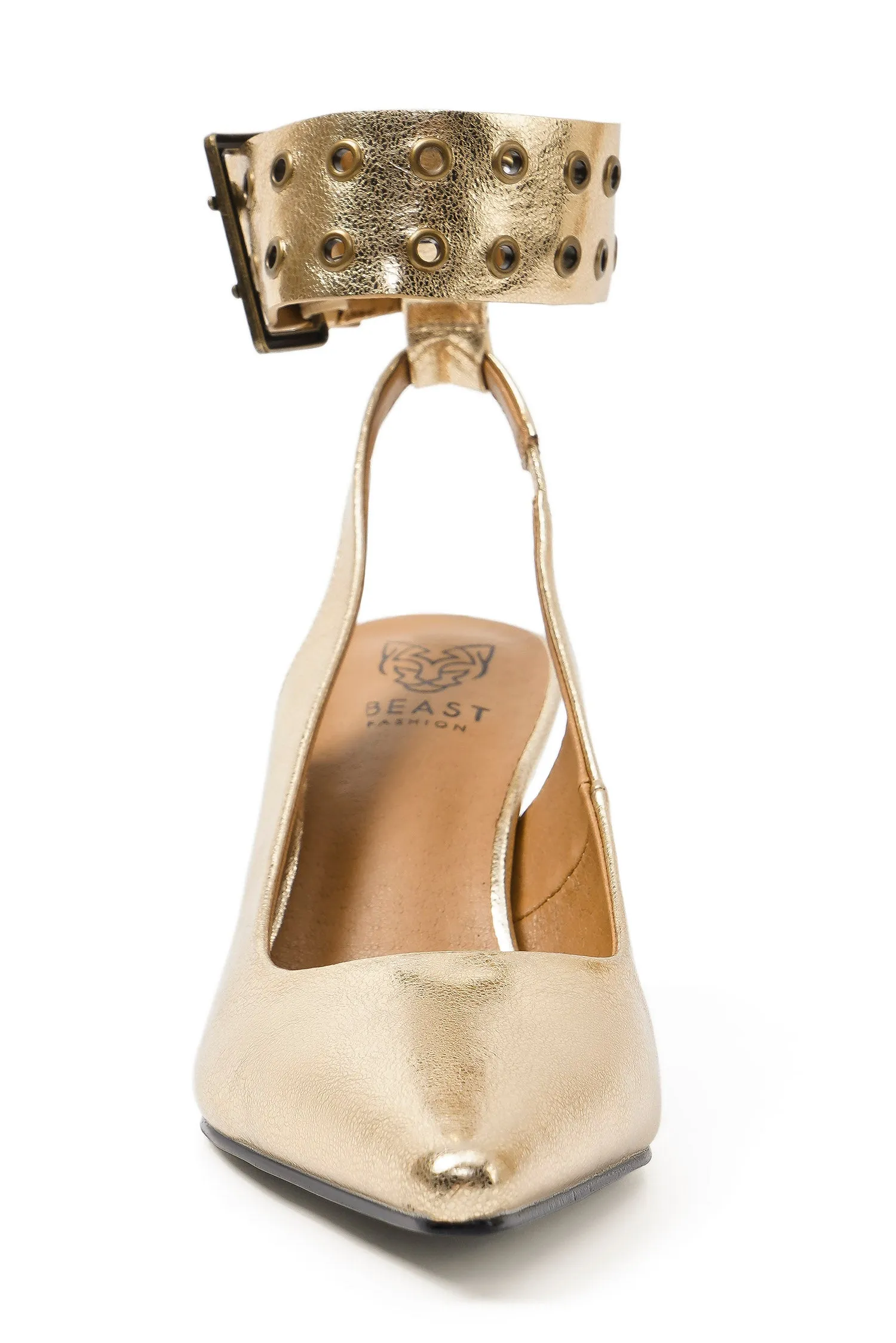 TRINEE-14 Glamorous Pumps with Studded Ankle Strap