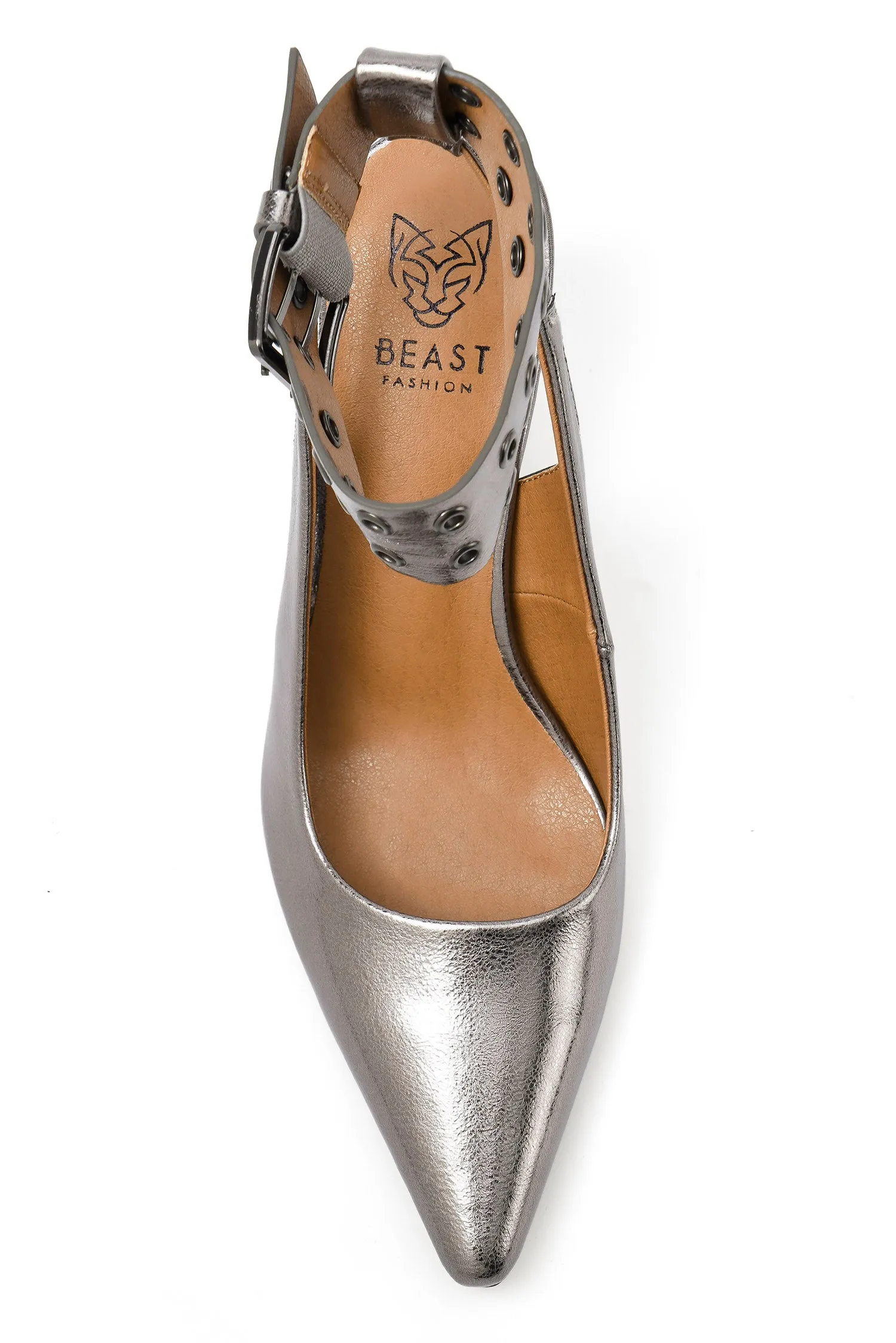 TRINEE-14 Glamorous Pumps with Studded Ankle Strap