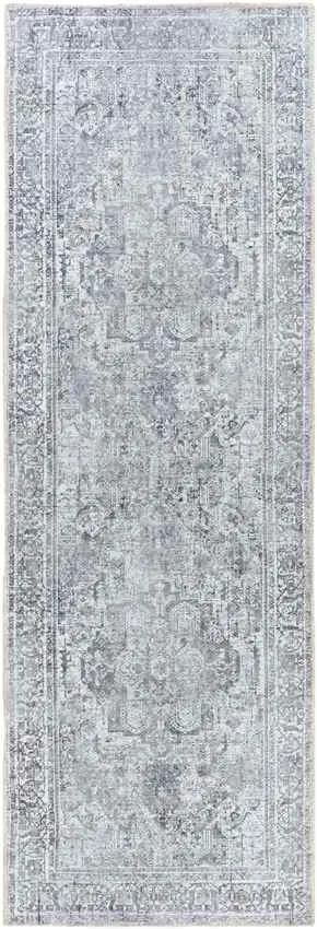 Whitten Traditional Light Gray Washable Area Rug
